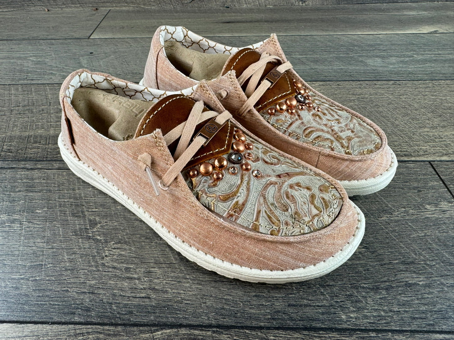 Women’s Size 8 - Rose Gold Glitter w/Rose Gold Cowboy Tool