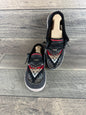 Women’s Size 10 - Charcoal Shoe with Black/Tan/Red Wool