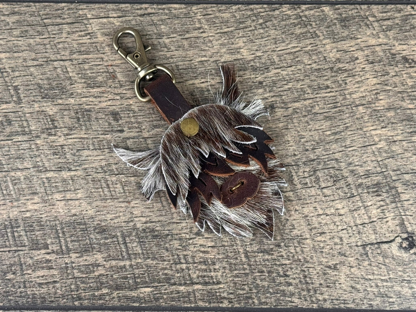 Highland Cow Purse Charm 001 - Brown & White