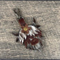 Highland Cow Purse Charm 014 - Brown & White w/Flower