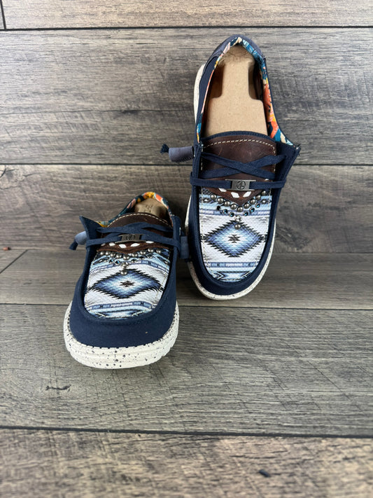 Women’s Size 8 - Navy Aztec
