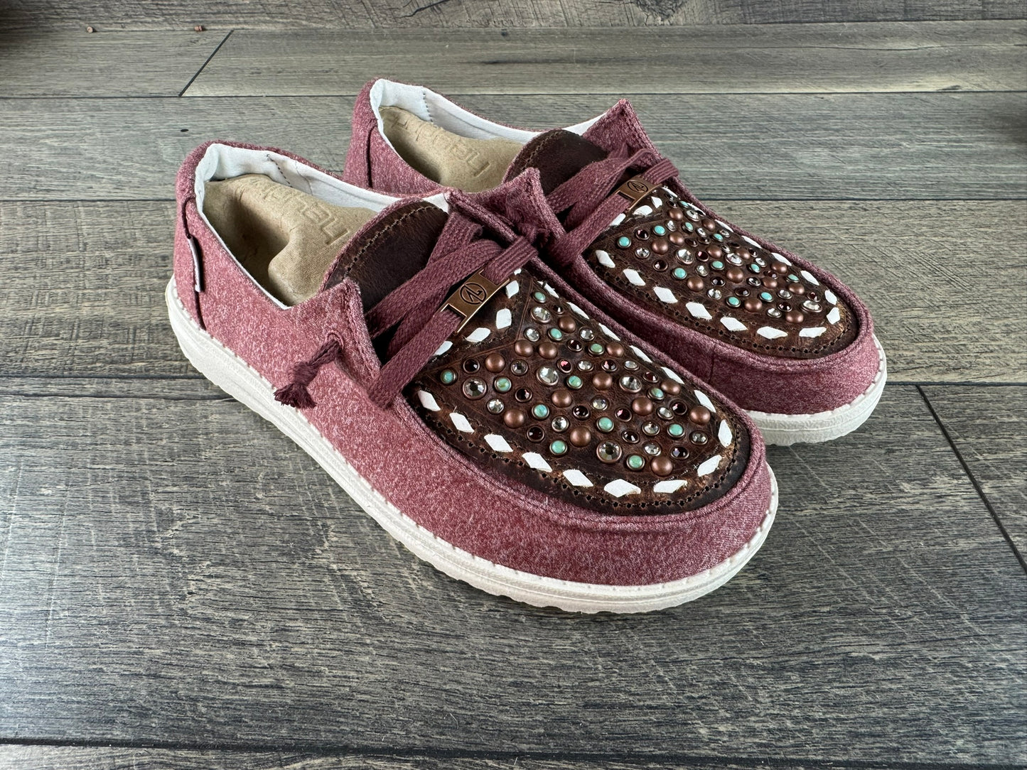 Women’s Size 7 - Heather Burgundy w/Copper & Turquoise Confetti