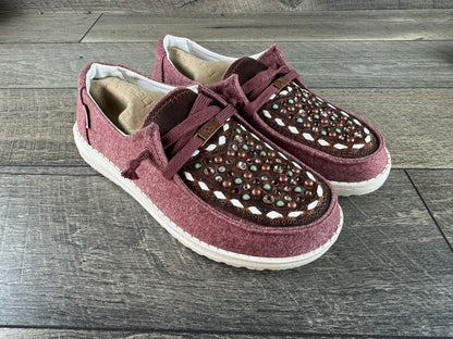 Women’s Size 7 - Heather Burgundy w/Copper & Turquoise Confetti