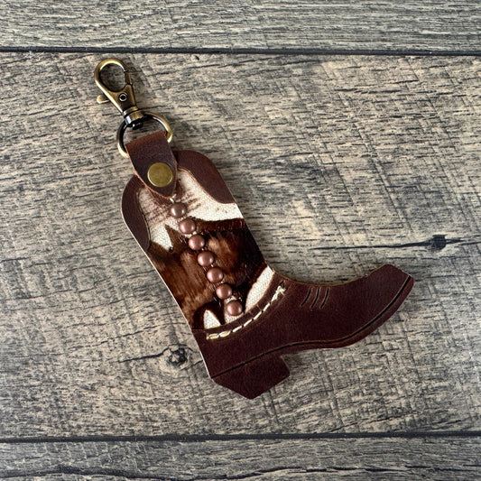 Boot Purse Charm 004 - Brown & Laredo