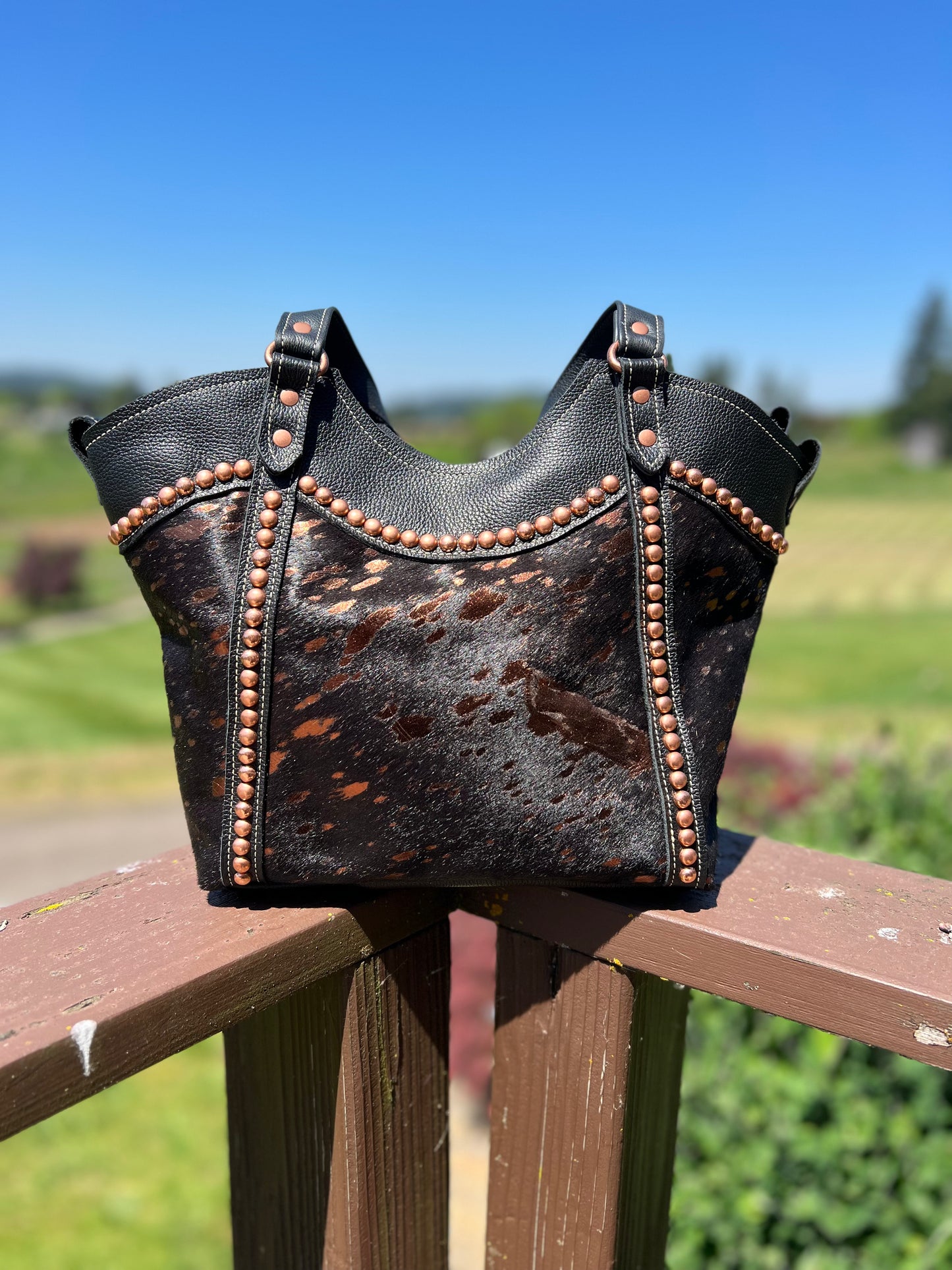 “Her” - Black & Copper Cowhide (Large)