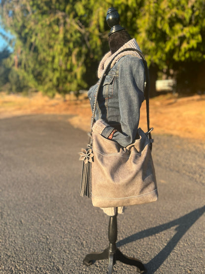 Rosemary Shoulder Bag - Silver Grey Leather