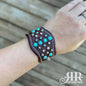 Leather Cuff Bracelet - Chocolate w/Turquoise