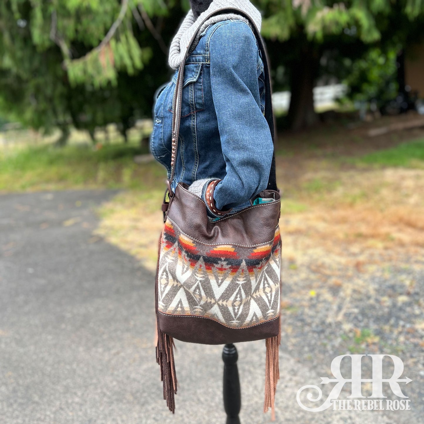 Rosemary Shoulder Bag - Pacific Crest & Chocolate