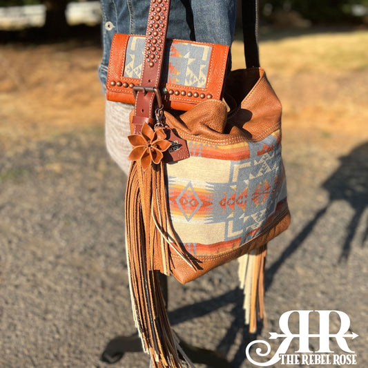 Elite Collection XI - Rosemary Shoulder Bag - Chief Joseph Denim & Saddle Tan